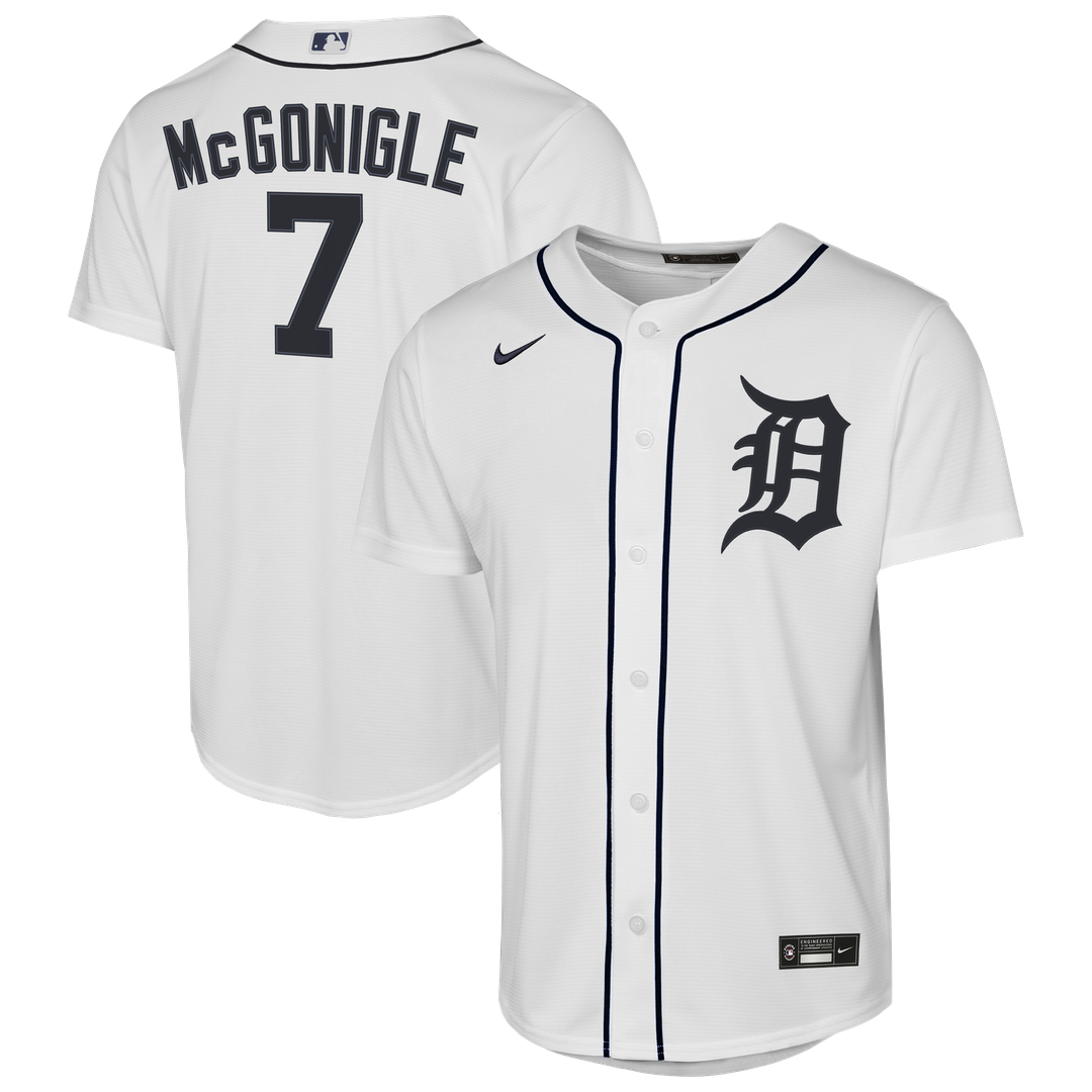 Kevin McGonigle Detroit Tigers Nike Youth Home Replica Jersey - White Official MLB Team Apparel Baseball Fan Gear