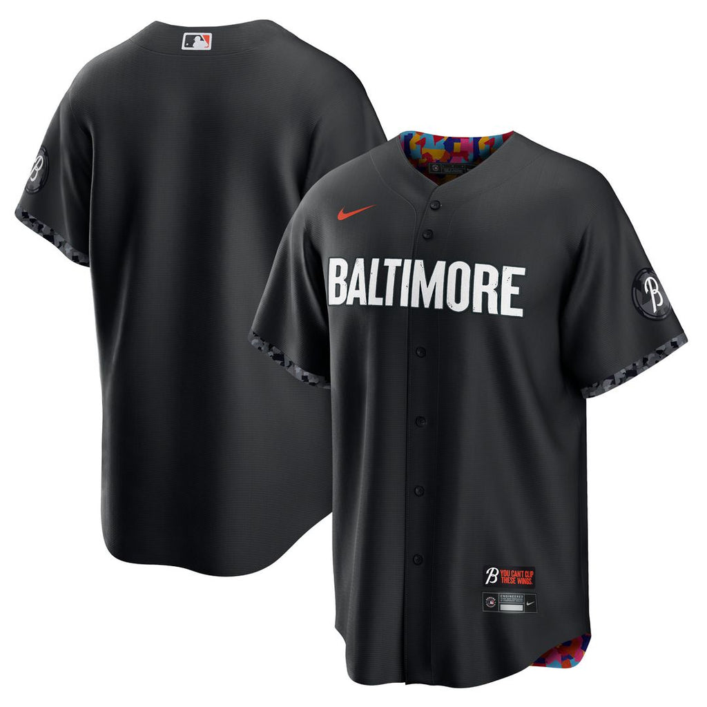 Baltimore Orioles Nike City Connect Replica Jersey - Black Official MLB Team Apparel Baseball Fan Gear