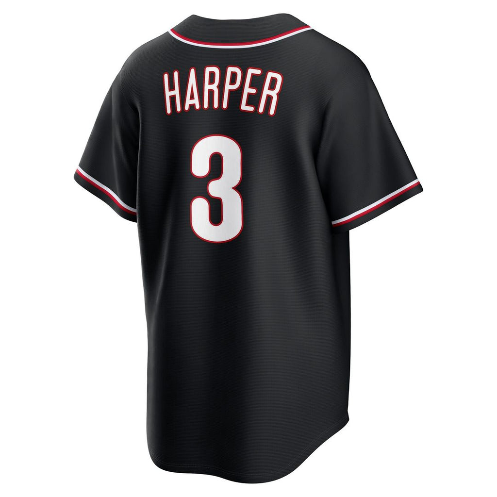 Bryce Harper Philadelphia Phillies Nike Fashion Replica Black Out Jersey Official MLB Team Apparel Baseball Fan Gear