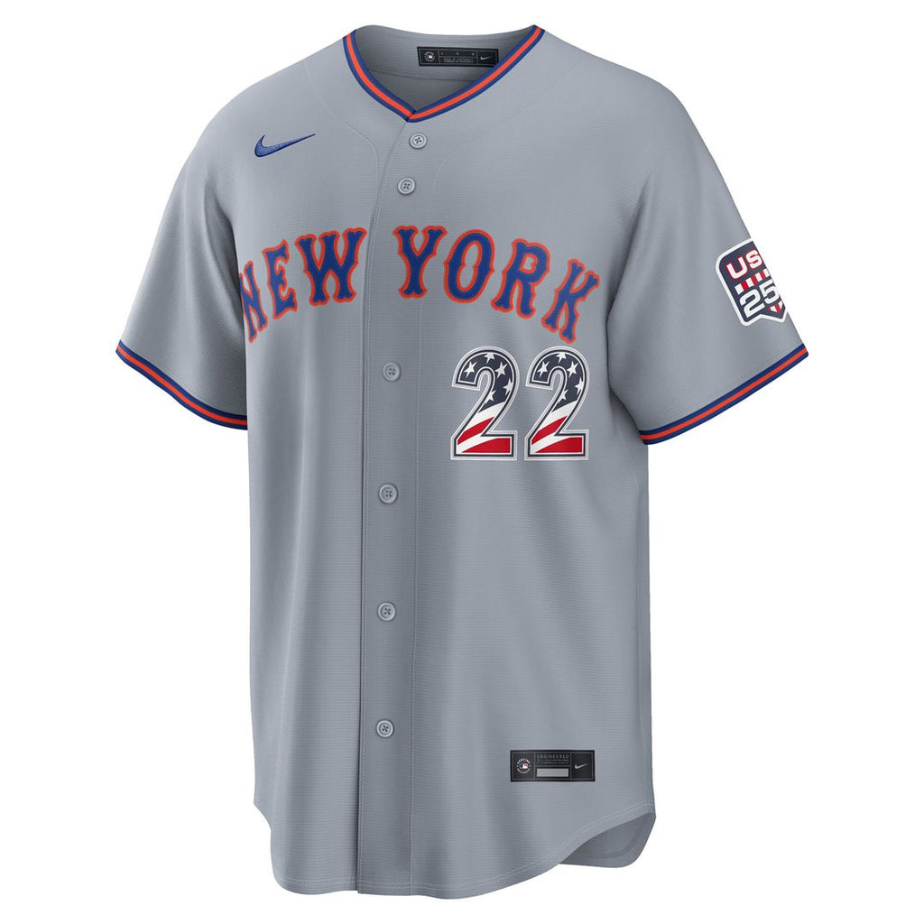 Juan Soto New York Mets Nike USA 250 Fourth of July Road Stadium Jersey - Gray Official MLB Team Apparel Baseball Fan Gear