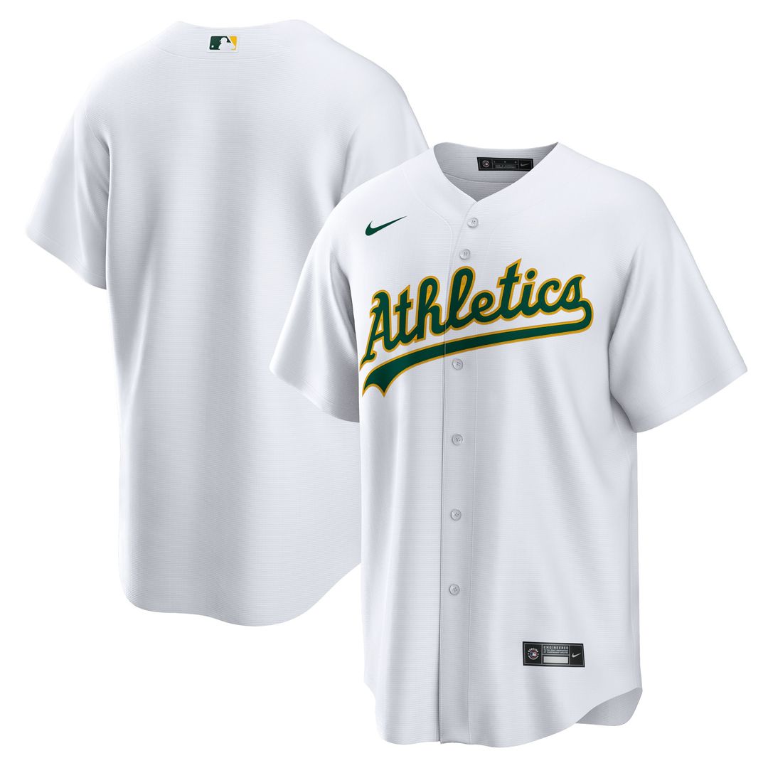 Athletics Nike Home Blank Replica Jersey - White Official MLB Team Apparel Baseball Fan Gear