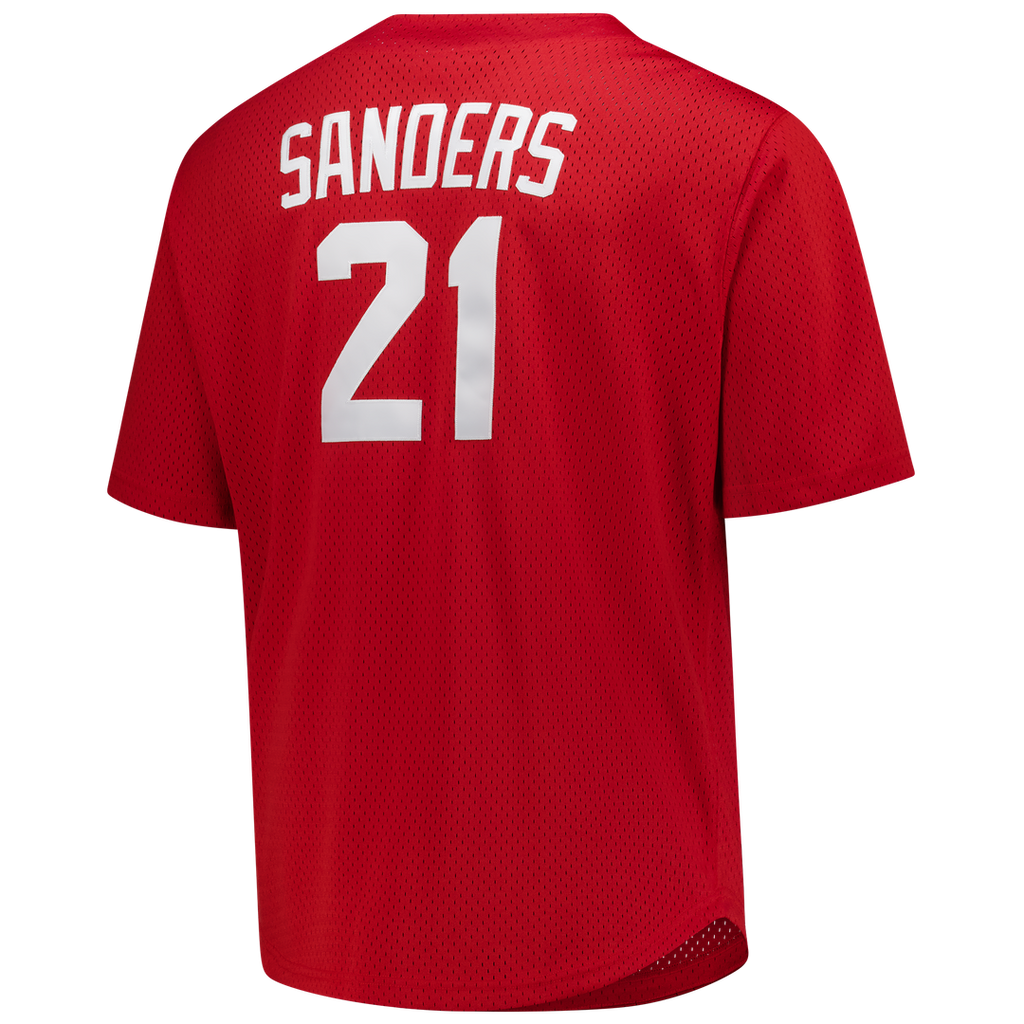 Deion Sanders Cincinnati Reds Mitchell & Ness Big & Tall Cooperstown Mesh Batting Practice Jersey - Red Official MLB Team Apparel Baseball Fan Gear
