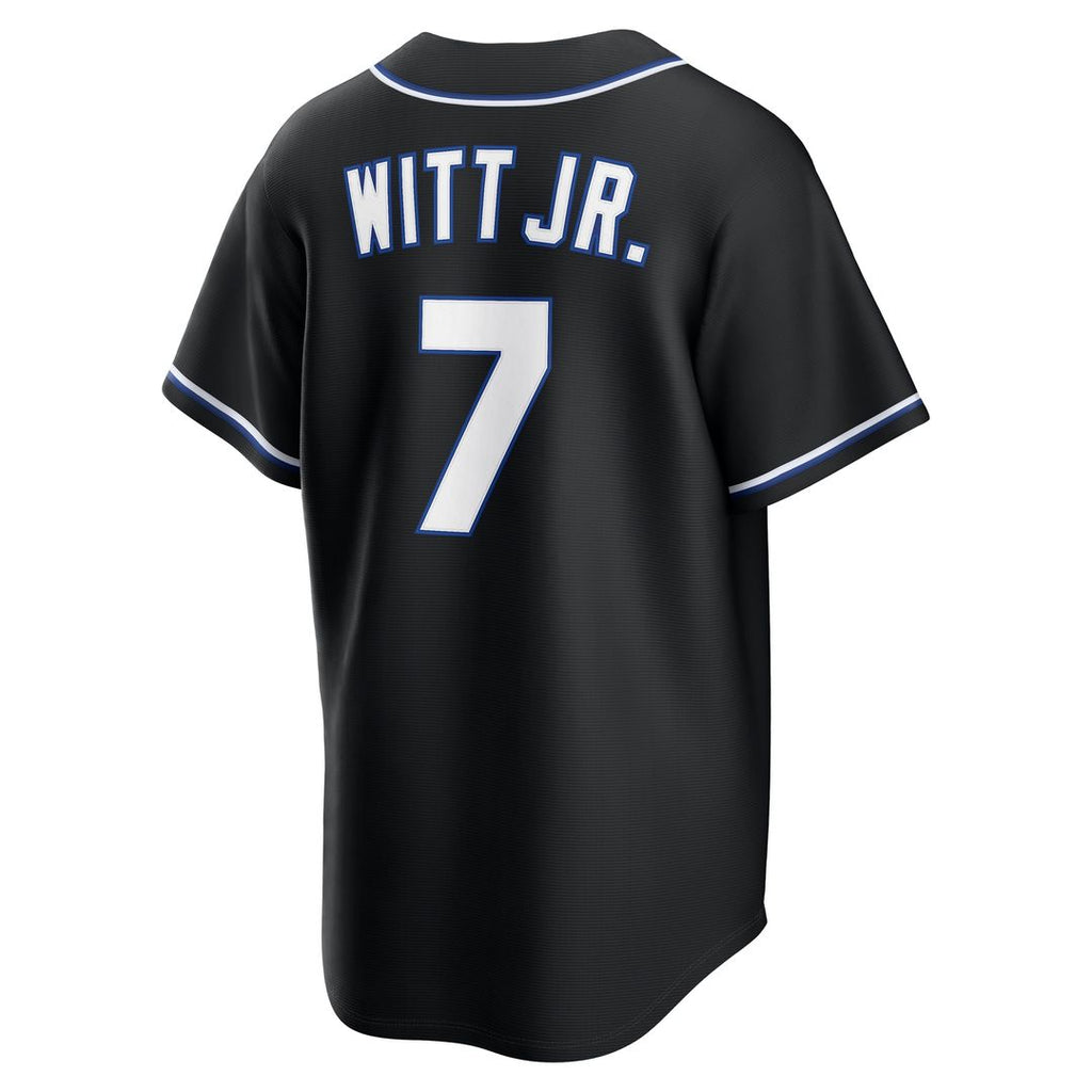 Bobby Witt Jr. Kansas City Royals Nike Fashion Replica Black Out Jersey Official MLB Team Apparel Baseball Fan Gear