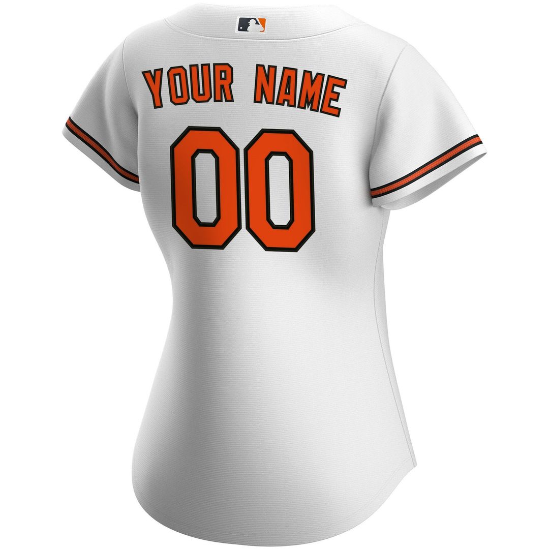 Baltimore Orioles Nike Women's Home Replica Custom Jersey - White Official MLB Team Apparel Baseball Fan Gear
