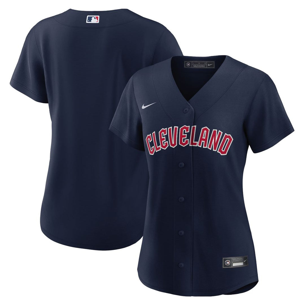 Cleveland Guardians Nike Women's Alternate Official Replica Jersey - Navy Official MLB Team Apparel Baseball Fan Gear