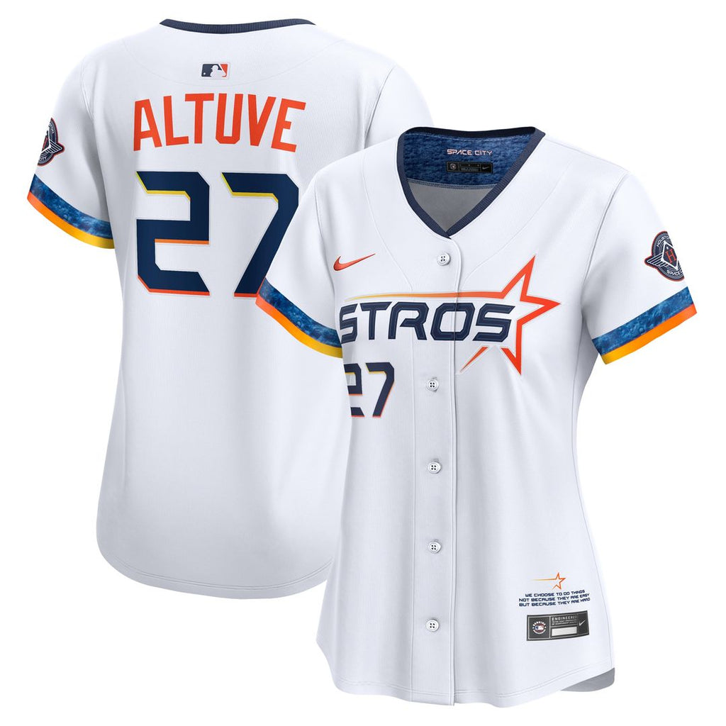 Jose Altuve Houston Astros Nike Women's 2025 City Connect Limited Jersey - White Official MLB Team Apparel Baseball Fan Gear