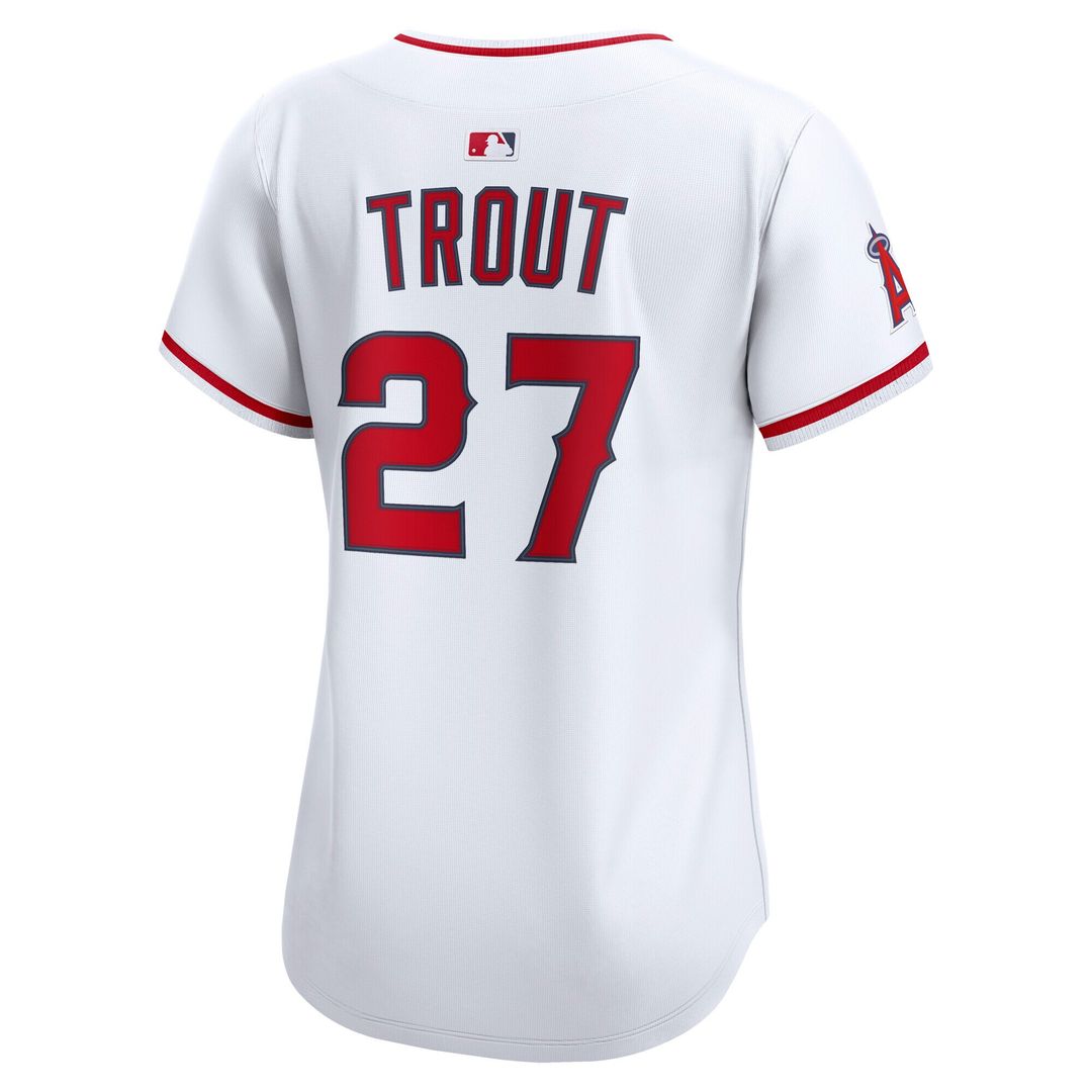 Mike Trout Los Angeles Angels Nike Women's Home Limited Player Jersey - White Official MLB Team Apparel Baseball Fan Gear