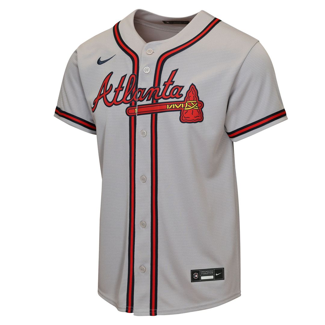Ronald Acuña Jr. Atlanta Braves Nike Youth Road Replica Jersey - Gray Official MLB Team Apparel Baseball Fan Gear