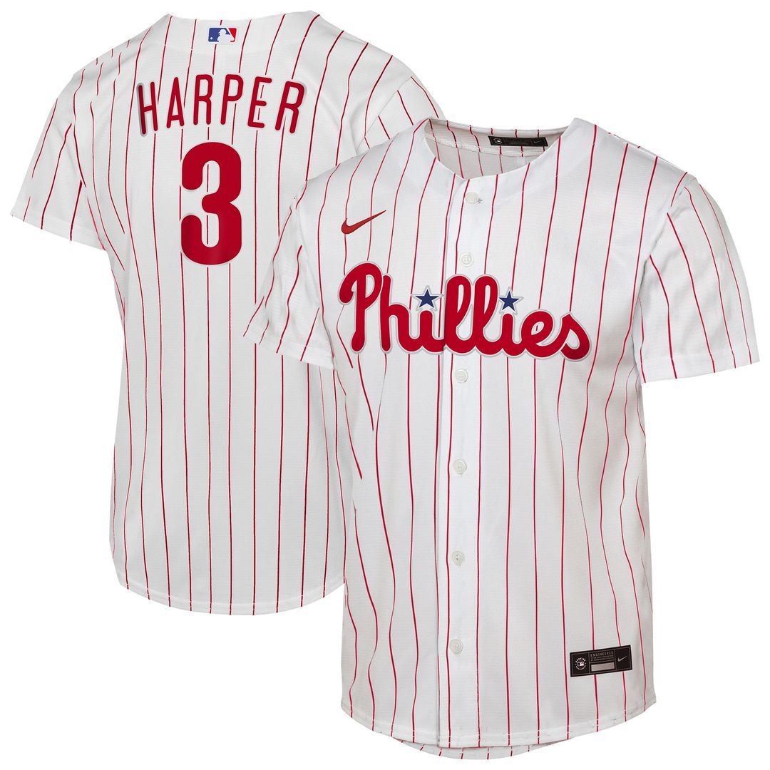 Bryce Harper Philadelphia Phillies Nike Youth Home Replica Player Jersey - White Official MLB Team Apparel Baseball Fan Gear
