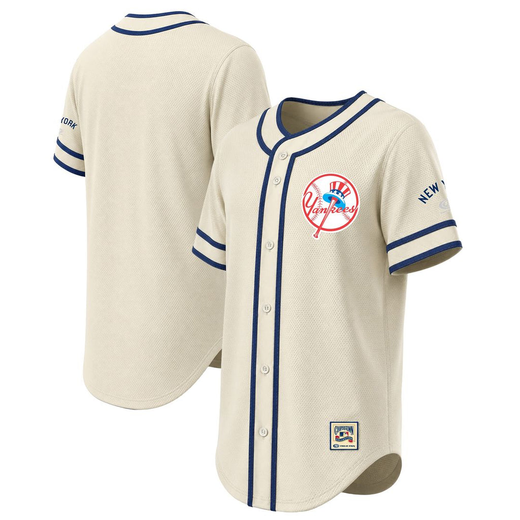 New York Yankees Stitches Throwback Fashion Jersey - Natural Official MLB Team Apparel Baseball Fan Gear