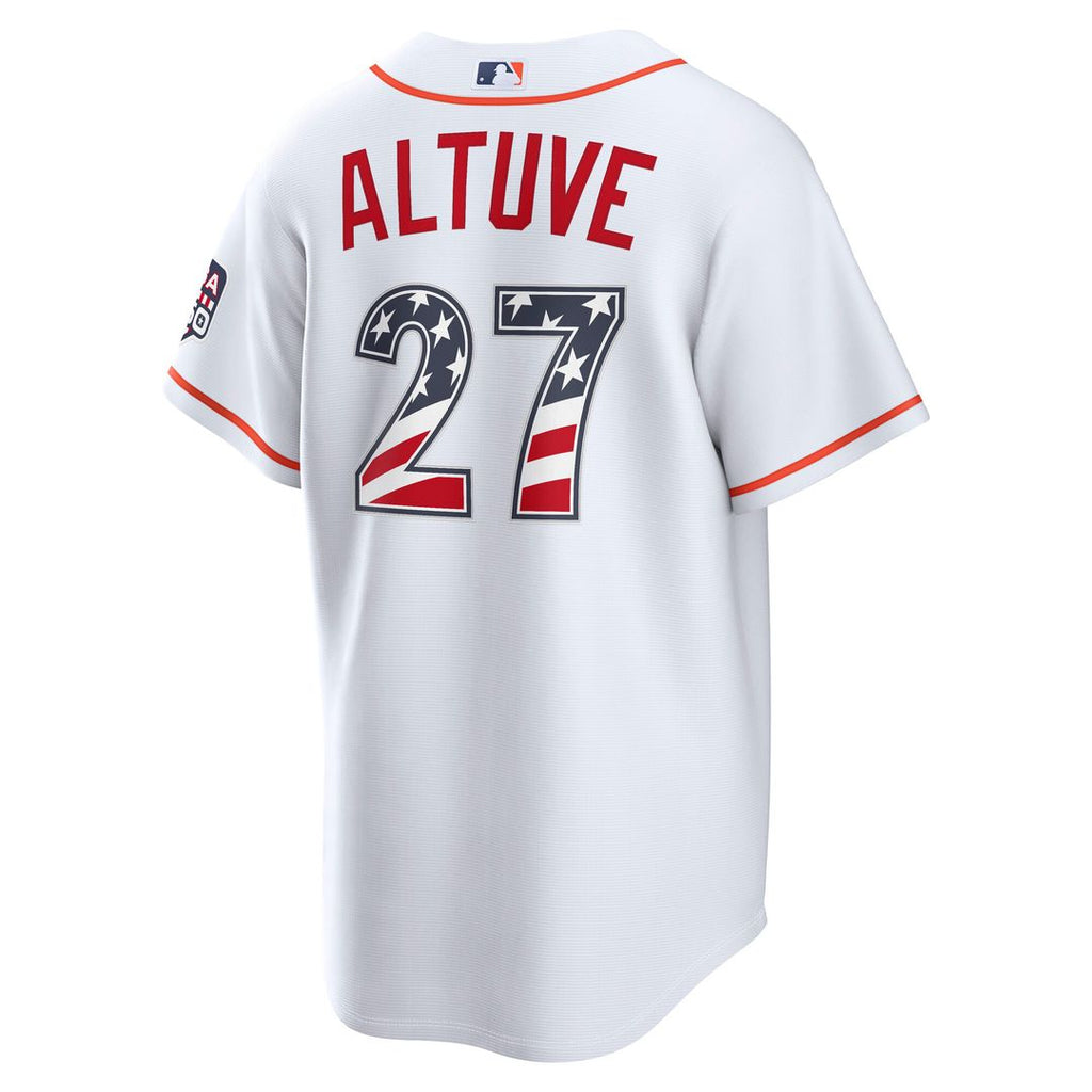 Jose Altuve Houston Astros Nike USA 250 Fourth of July Home Stadium Jersey - White Official MLB Team Apparel Baseball Fan Gear