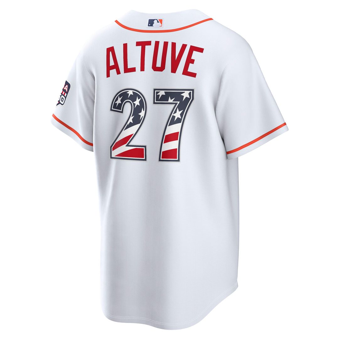 Jose Altuve Houston Astros Nike USA 250 Fourth of July Home Stadium Jersey - White Official MLB Team Apparel Baseball Fan Gear