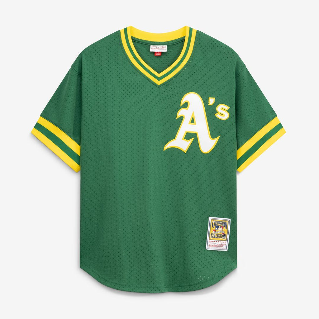 Rickey Henderson Athletics Mitchell & Ness Authentic Batting Practice Jersey - Green Official MLB Team Apparel Baseball Fan Gear