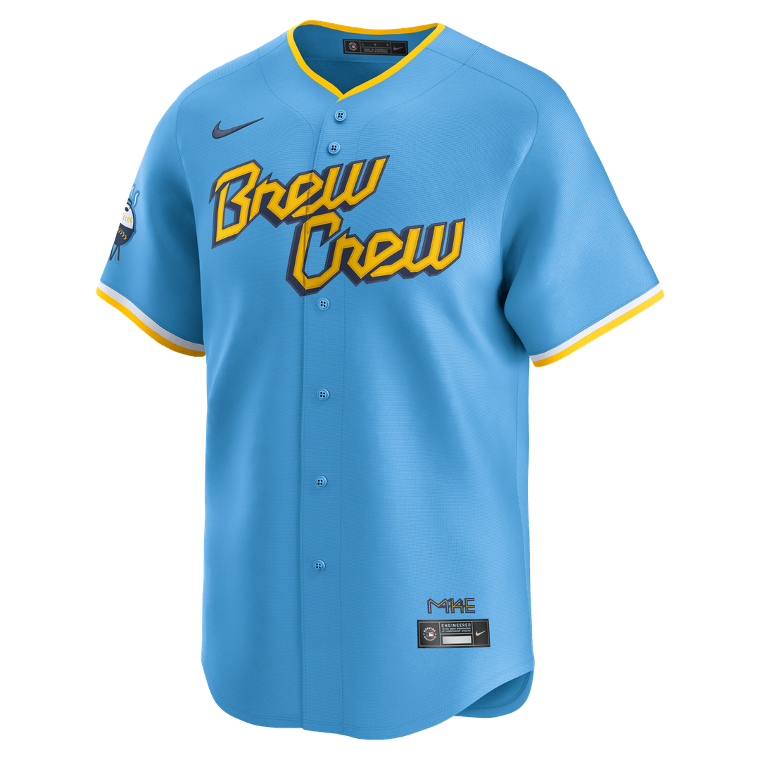Milwaukee Brewers Nike City Connect Limited Jersey - Light Blue Official MLB Team Apparel Baseball Fan Gear