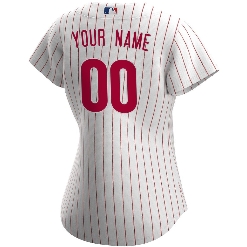 Philadelphia Phillies Nike Women's Home Replica Custom Jersey - White Official MLB Team Apparel Baseball Fan Gear