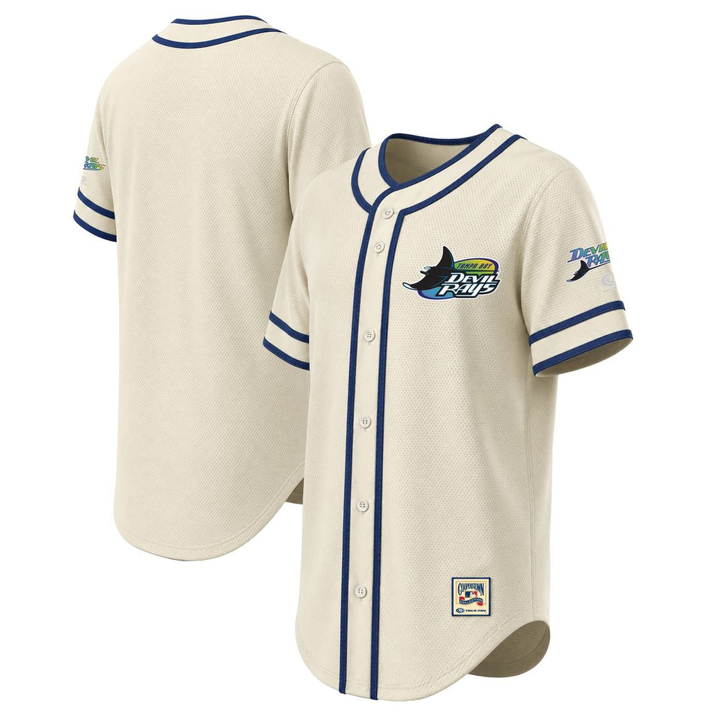 Tampa Bay Rays Stitches Throwback Fashion Jersey - Natural Official MLB Team Apparel Baseball Fan Gear