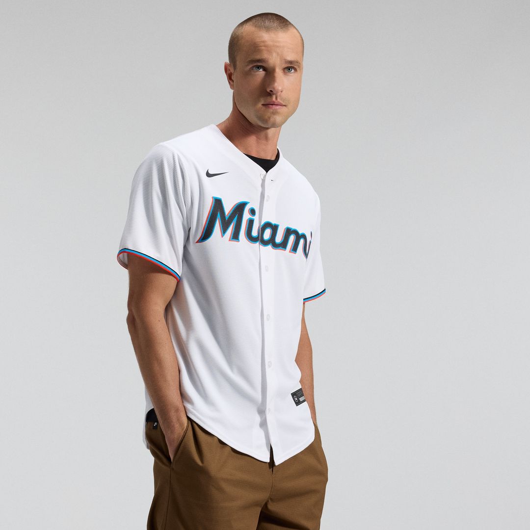 Miami Marlins Nike Home Replica Team Jersey - White Official MLB Team Apparel Baseball Fan Gear