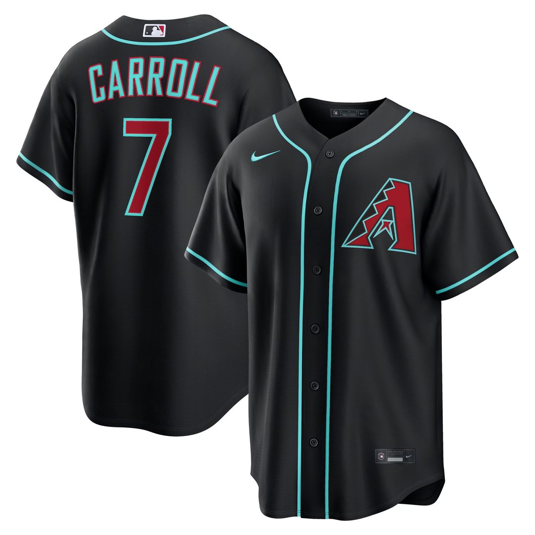 Corbin Carroll Arizona Diamondbacks Nike Alternate Replica Jersey - Black Official MLB Team Apparel Baseball Fan Gear