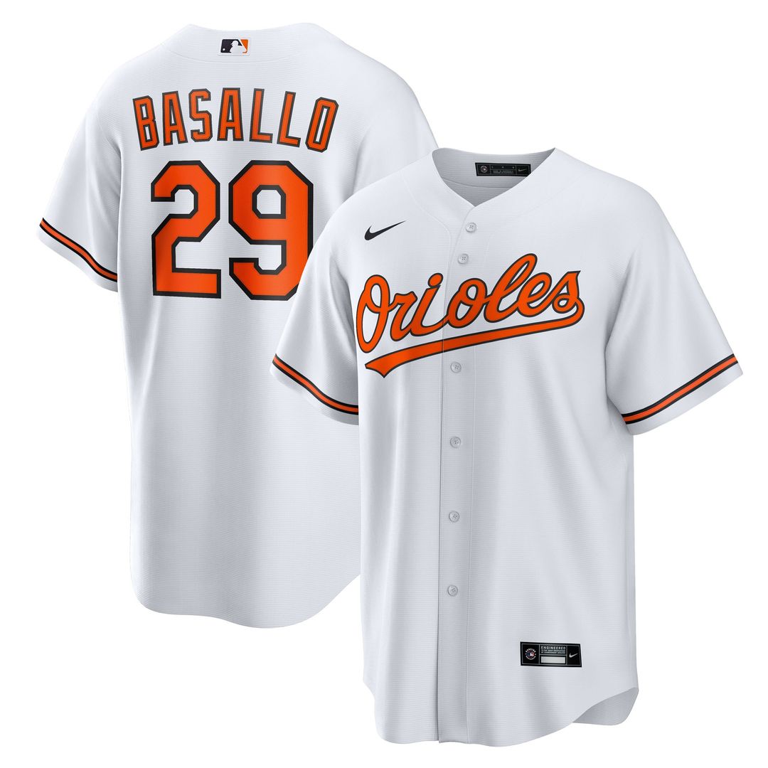 Samuel Basallo Baltimore Orioles Nike Replica Player Jersey - White Official MLB Team Apparel Baseball Fan Gear