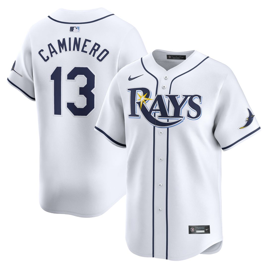 Junior Caminero Tampa Bay Rays Nike Youth Home Limited Player Jersey - White Official MLB Team Apparel Baseball Fan Gear