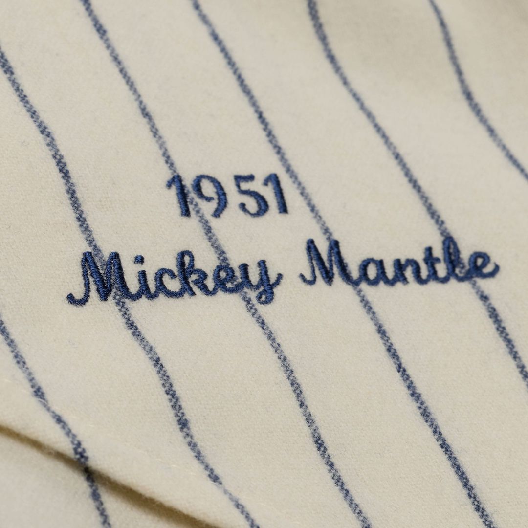 Mickey Mantle New York Yankees Mitchell & Ness 1951 Cooperstown Collection Authentic Jersey - Cream Official MLB Team Apparel Baseball Fan Gear