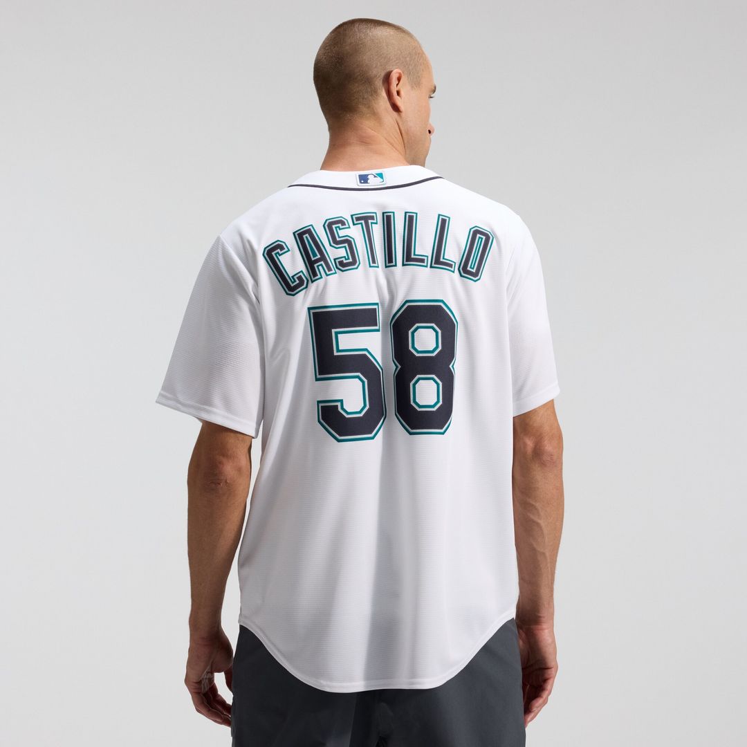 Luis Castillo Seattle Mariners Nike Home Replica Jersey - White Official MLB Team Apparel Baseball Fan Gear