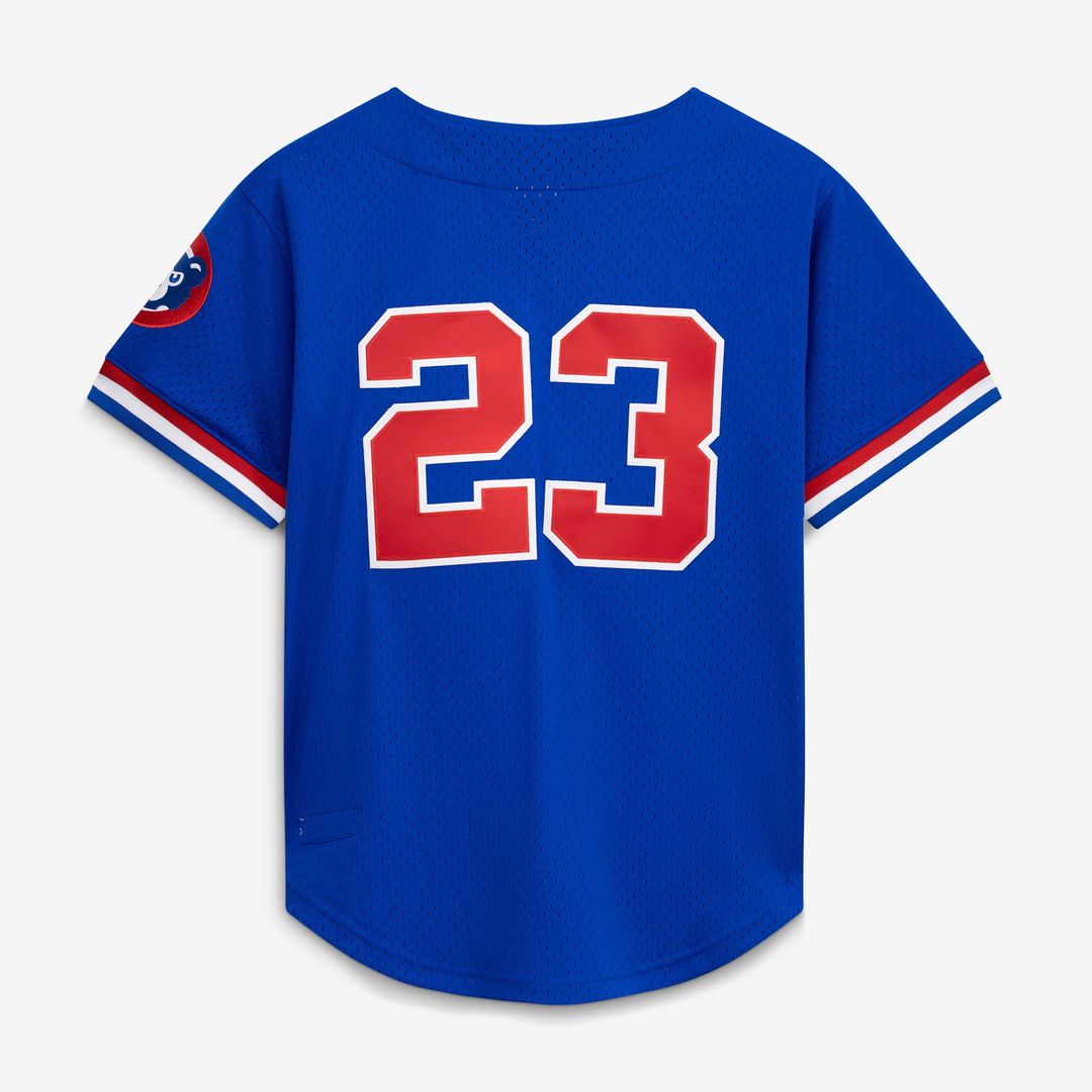 Ryne Sandberg Chicago Cubs Mitchell & Ness Cooperstown Collection 1996 Mesh Batting Practice Button-Up Jersey - Royal Official MLB Team Apparel Baseba