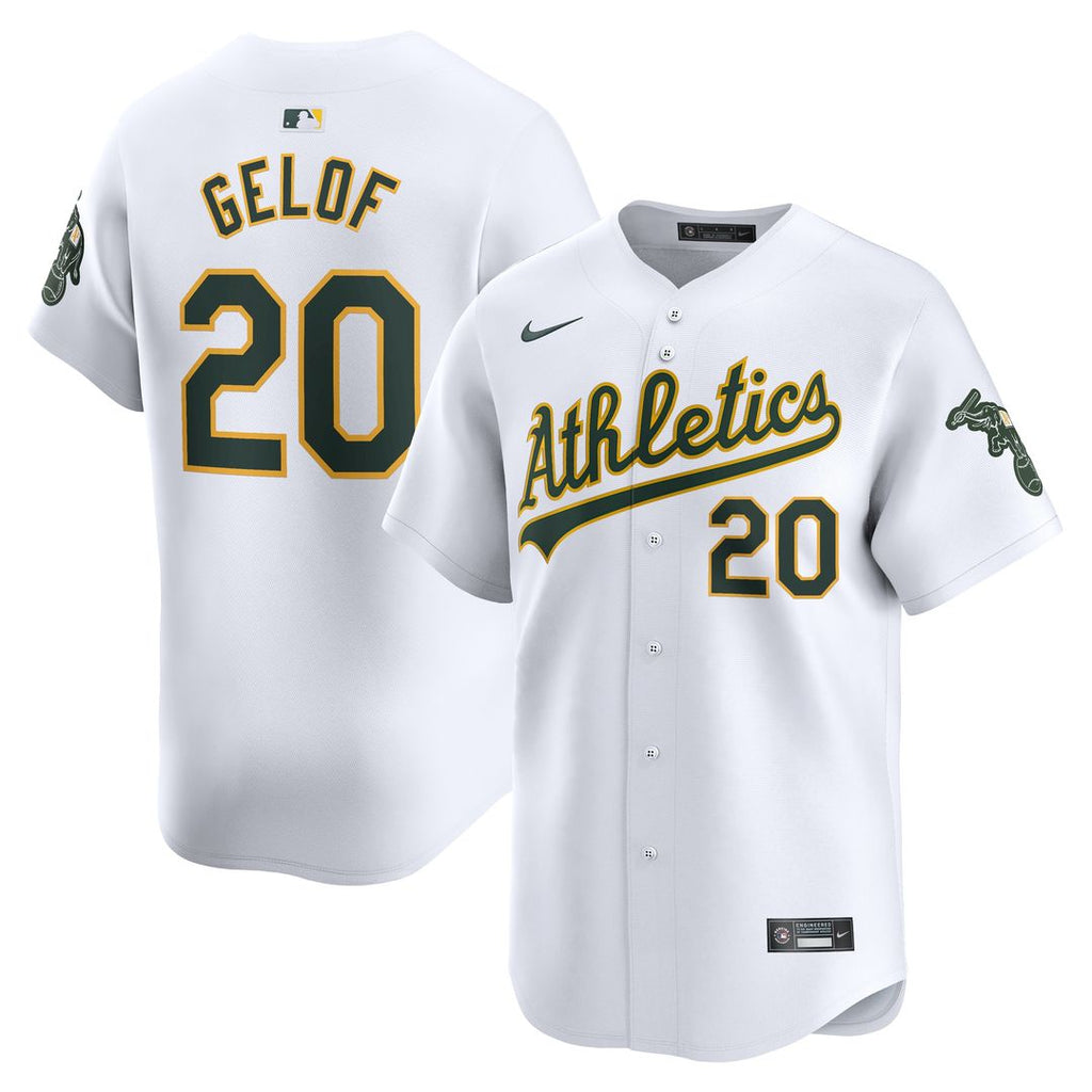 Zack Gelof Athletics Nike Home Limited Player Jersey - White Official MLB Team Apparel Baseball Fan Gear