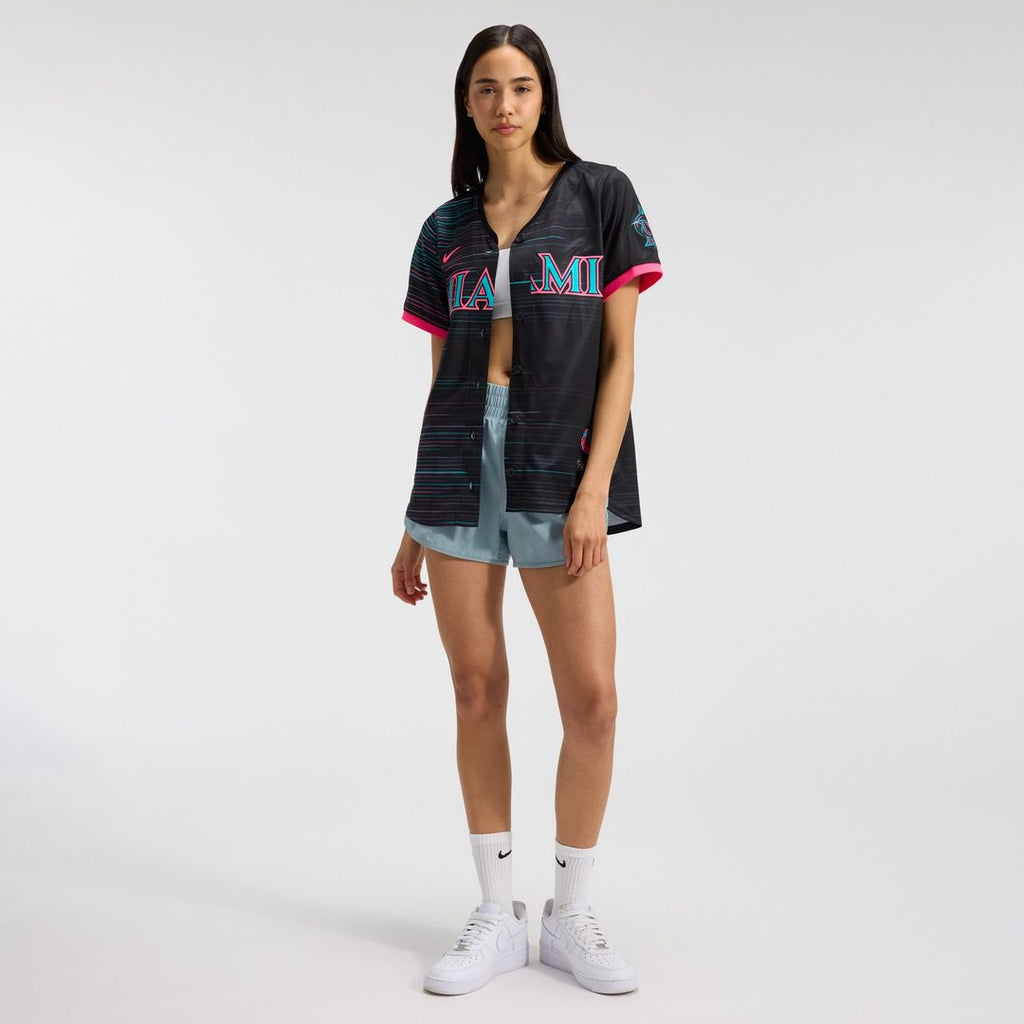 Miami Marlins Nike Women's 2025 City Connect Limited Jersey - Black Official MLB Team Apparel Baseball Fan Gear