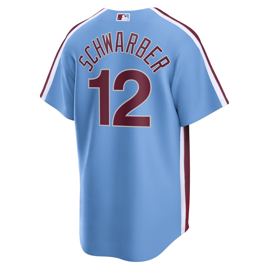 Kyle Schwarber Philadelphia Phillies Nike Alternate, 1st Replica Jersey - Light Blue Official MLB Team Apparel Baseball Fan Gear