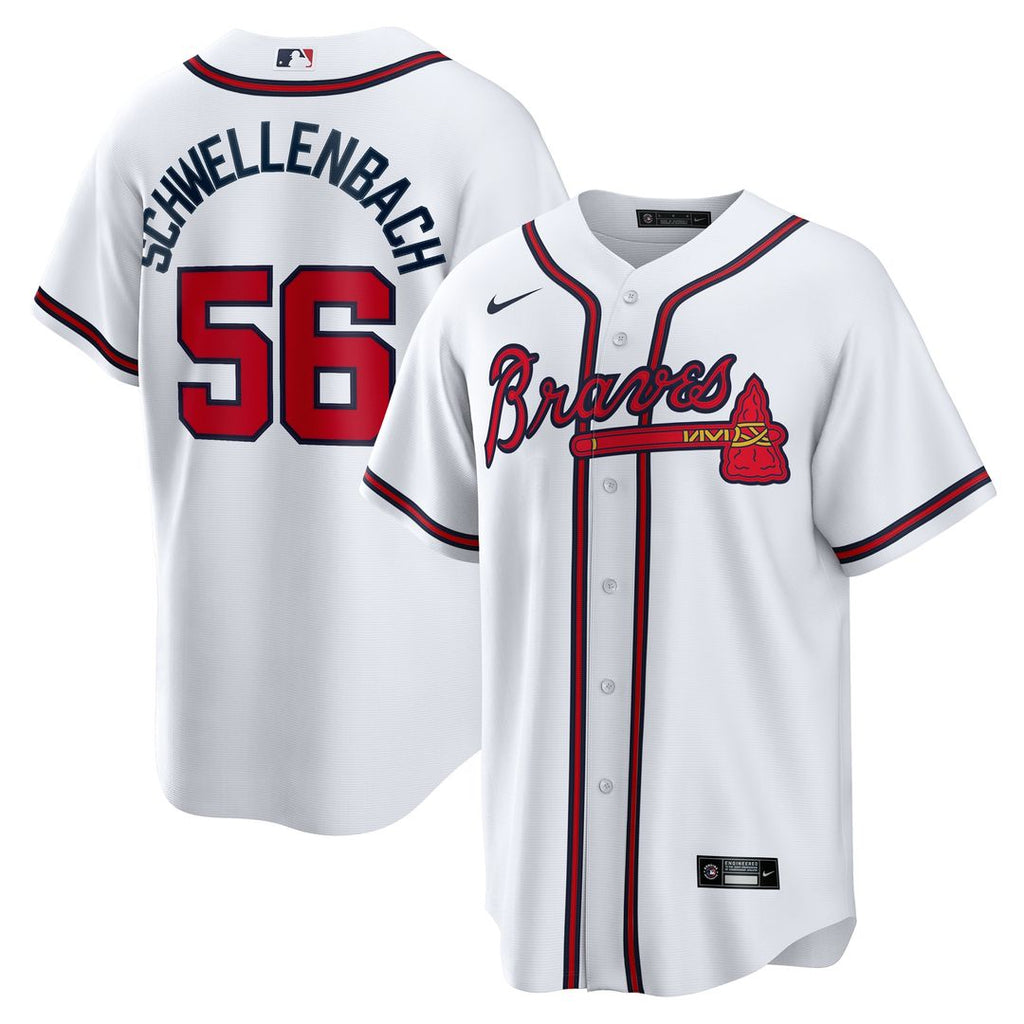 Spencer Schwellenbach Atlanta Braves Nike Home Replica Jersey - White Official MLB Team Apparel Baseball Fan Gear
