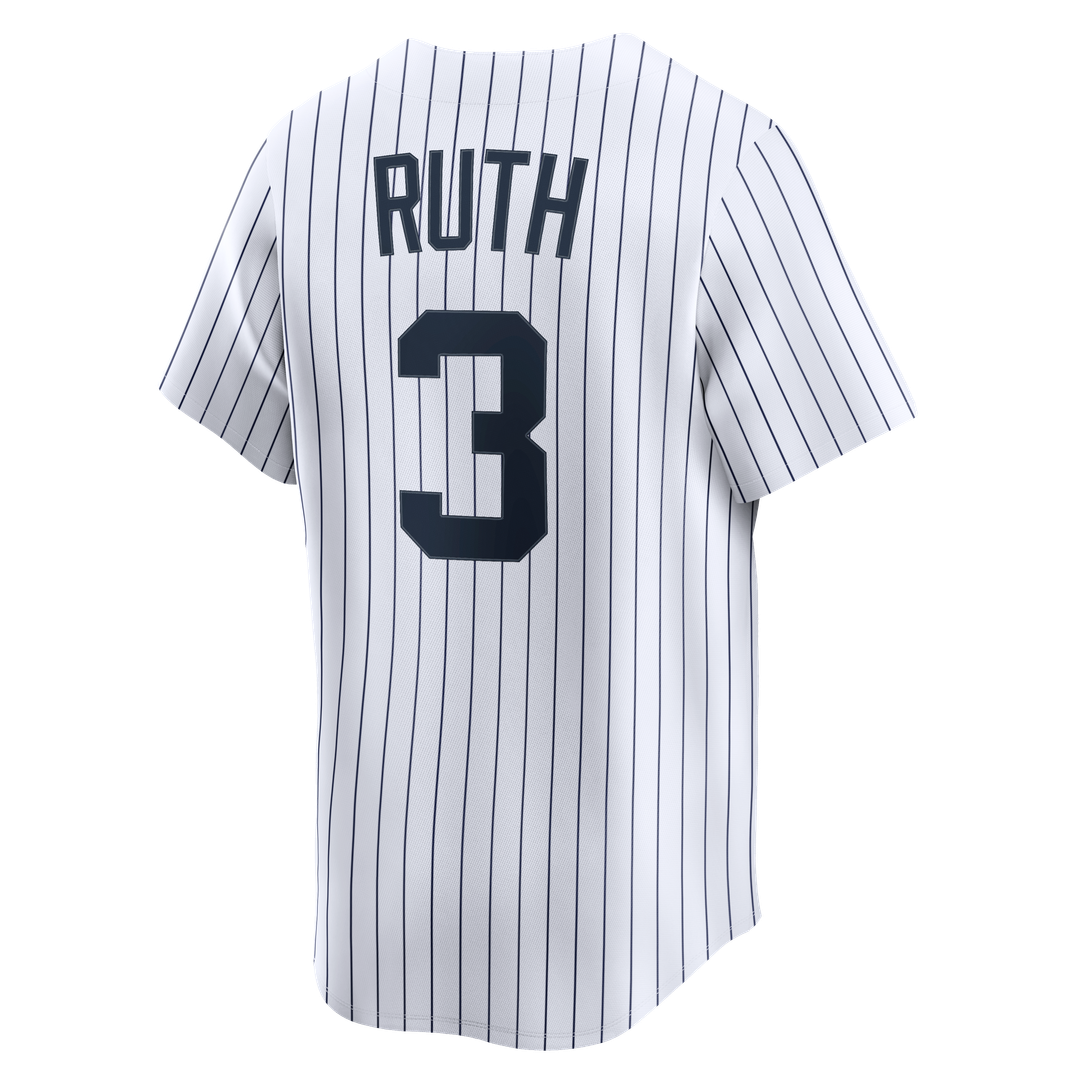Babe Ruth New York Yankees Nike Throwback Cooperstown Collection Limited Jersey - White Official MLB Team Apparel Baseball Fan Gear