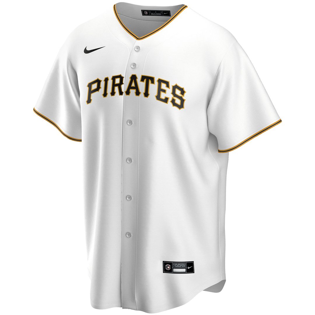 Pittsburgh Pirates Nike Home Replica Custom Jersey - White Official MLB Team Apparel Baseball Fan Gear