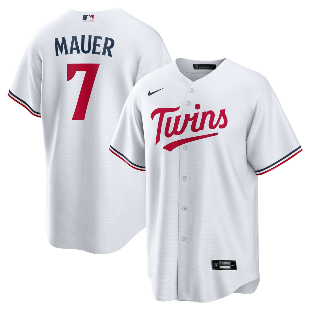 Joe Mauer Minnesota Twins Nike Home Retired Player Replica Jersey - White Official MLB Team Apparel Baseball Fan Gear