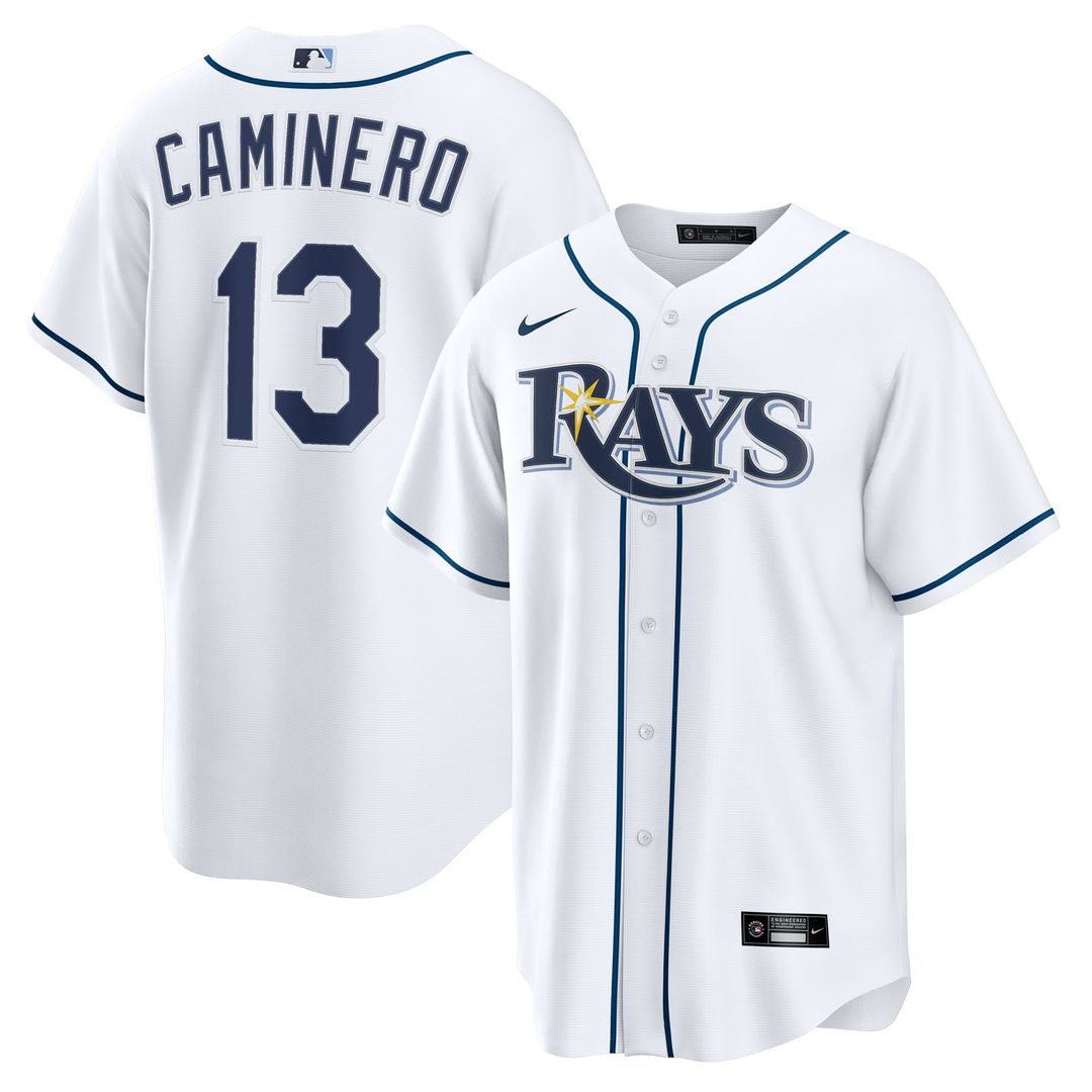 Junior Caminero Tampa Bay Rays Nike Youth Home Replica Jersey - White Official MLB Team Apparel Baseball Fan Gear