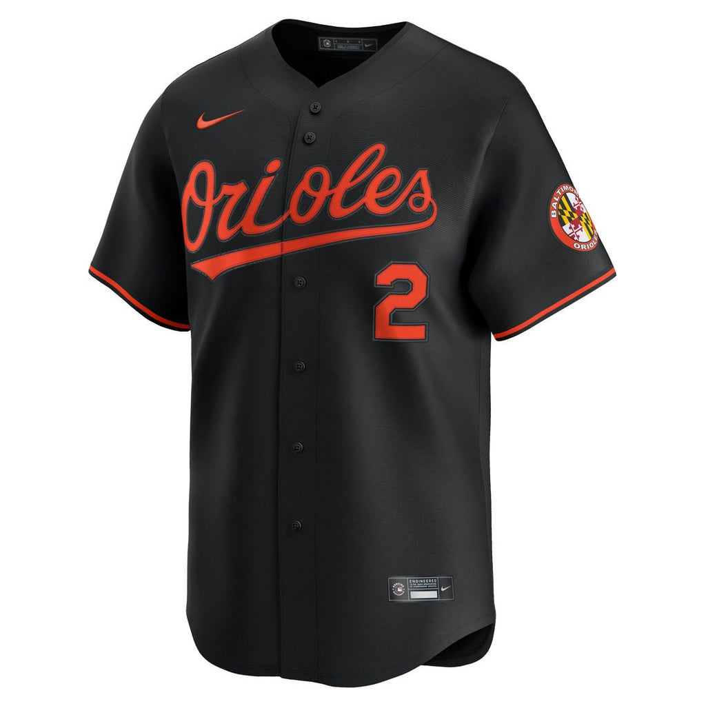 Gunnar Henderson Baltimore Orioles Nike Alternate Limited Player Jersey - Black Official MLB Team Apparel Baseball Fan Gear