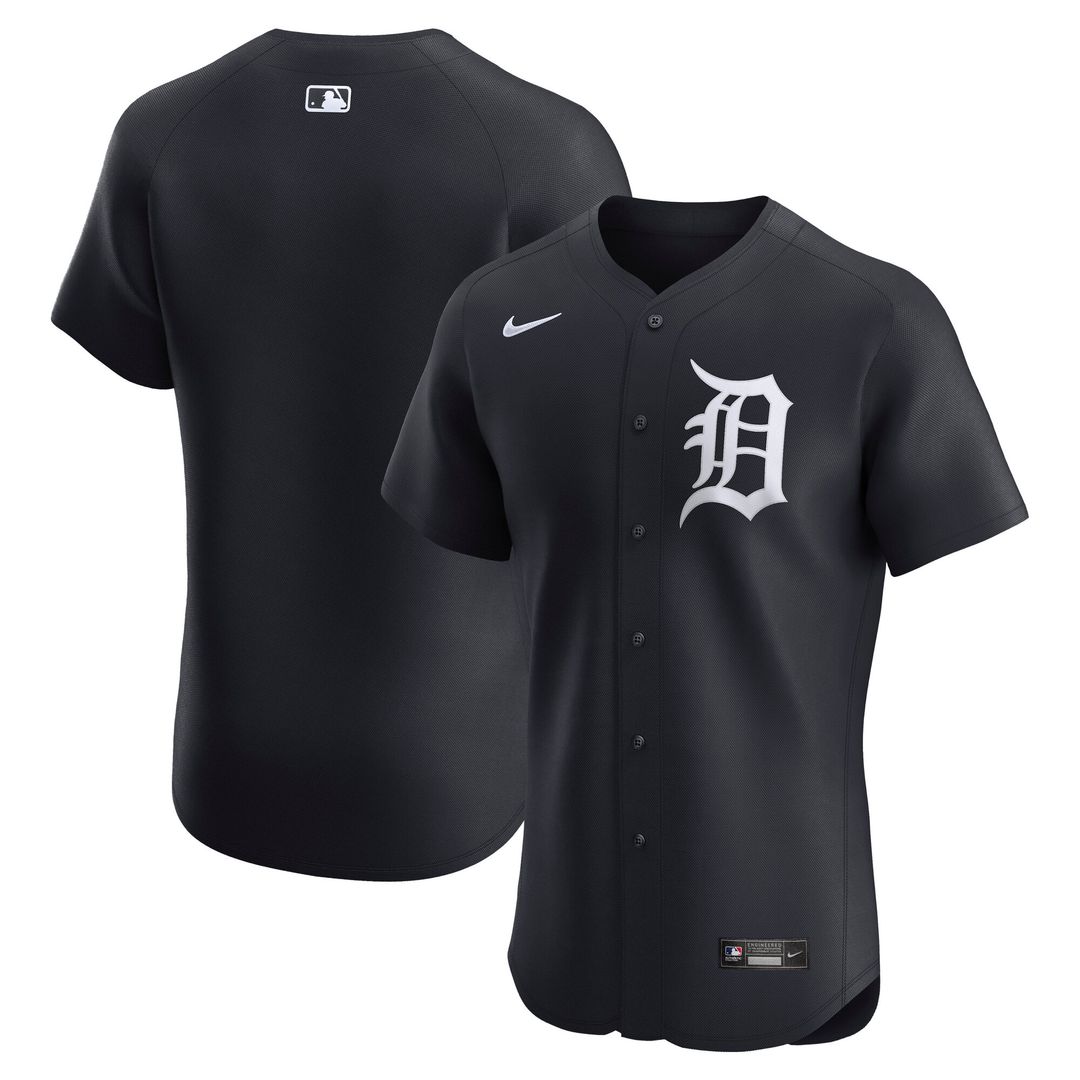 Detroit Tigers Nike Alternate 2 Elite Jersey - Navy Official MLB Team Apparel Baseball Fan Gear