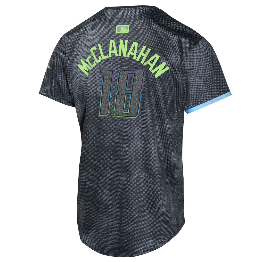 Shane McClanahan Tampa Bay Rays Nike Youth 2024 City Connect Limited Player Jersey - Charcoal Official MLB Team Apparel Baseball Fan Gear
