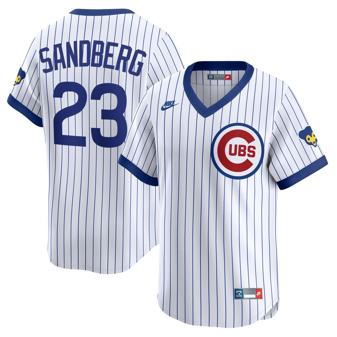 Ryne Sandberg Chicago Cubs Nike Throwback Cooperstown Collection Limited Jersey - White Official MLB Team Apparel Baseball Fan Gear