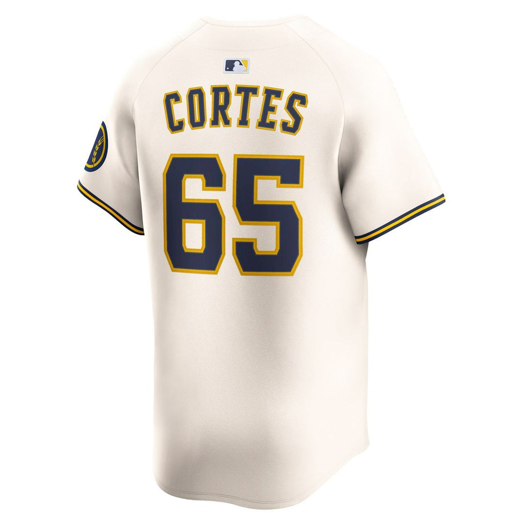 Nestor Cortes Milwaukee Brewers Nike Home Limited Player Jersey - Cream Official MLB Team Apparel Baseball Fan Gear