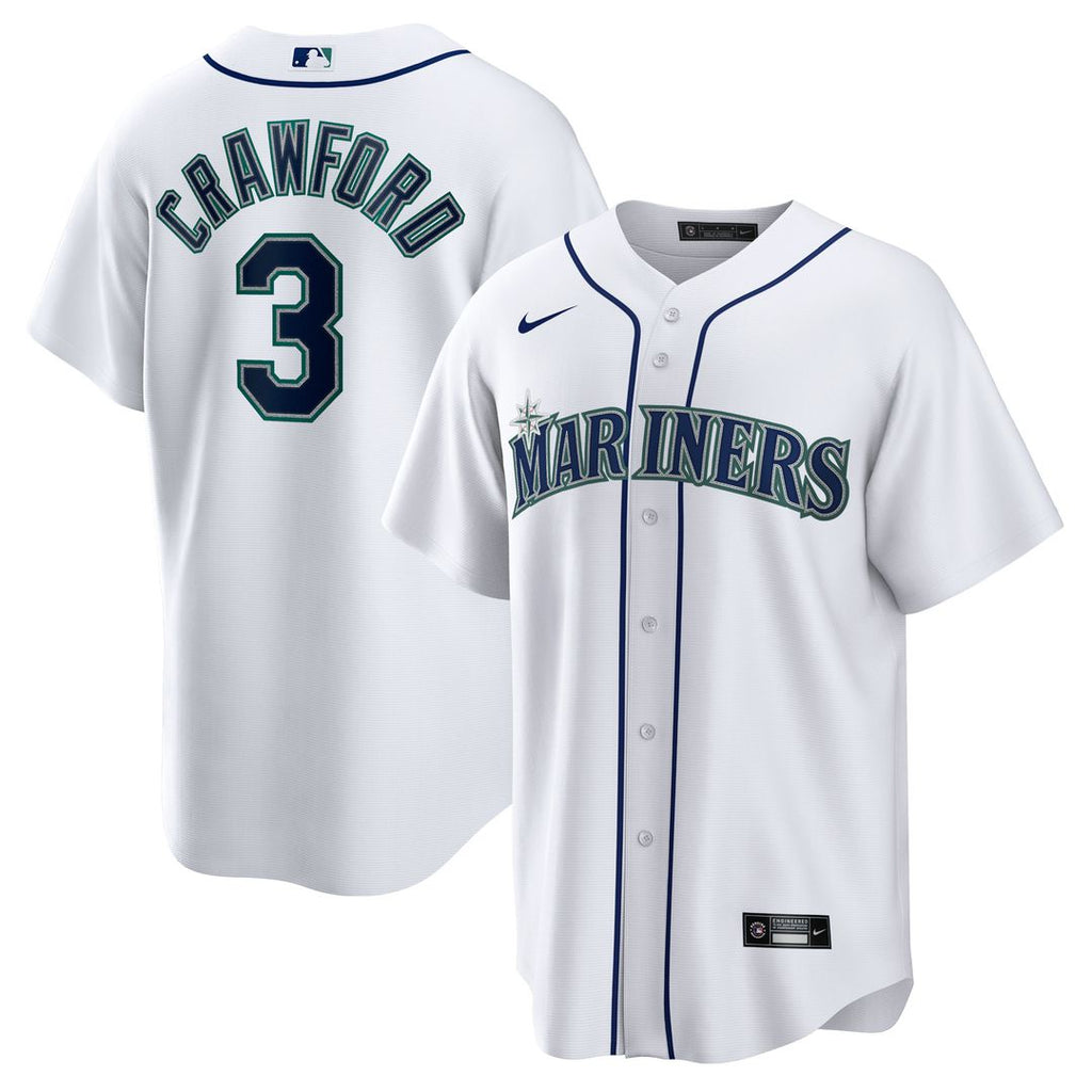 JP Crawford Seattle Mariners Nike Home Replica Jersey - White Official MLB Team Apparel Baseball Fan Gear