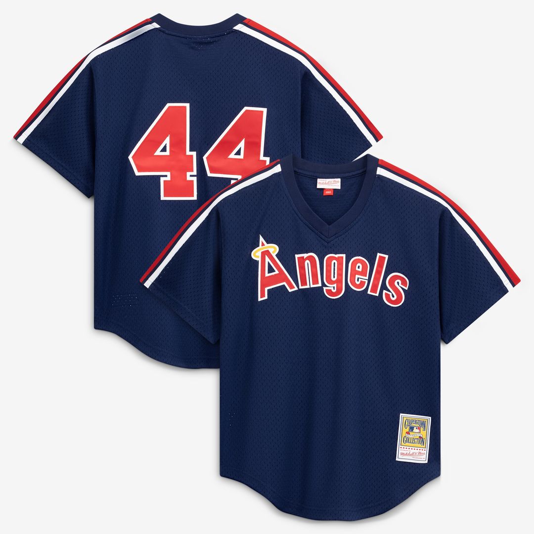 Reggie Jackson California Angels Mitchell & Ness Authentic Batting Practice Jersey - Navy Official MLB Team Apparel Baseball Fan Gear