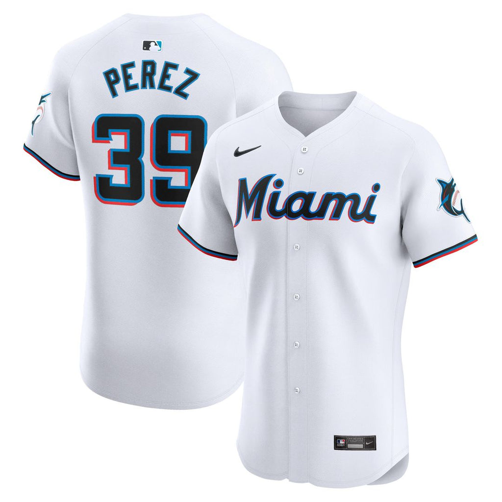 Eury Perez Miami Marlins Nike Home Elite Player Jersey - White Official MLB Team Apparel Baseball Fan Gear