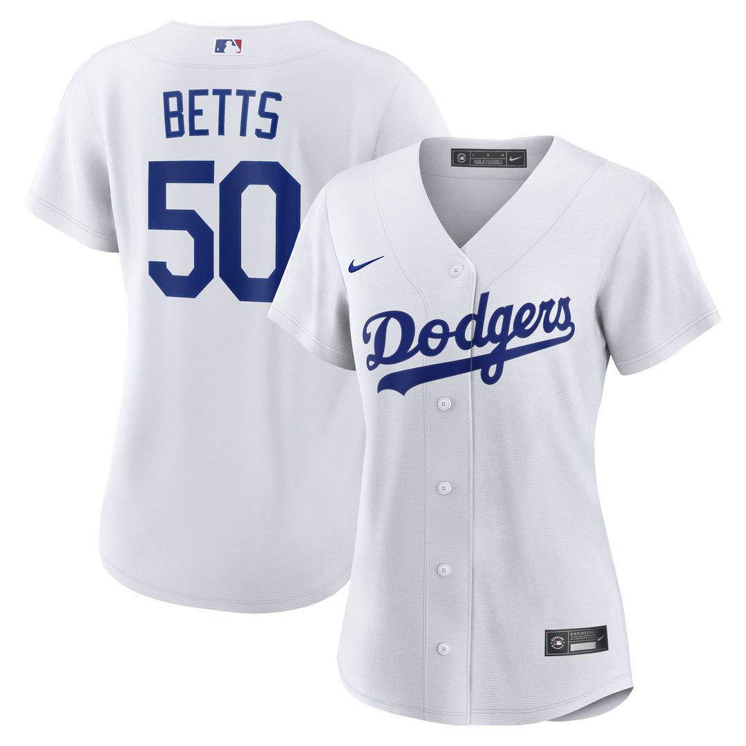 Mookie Betts Los Angeles Dodgers Nike Women's Home Replica Jersey - White Official MLB Team Apparel Baseball Fan Gear