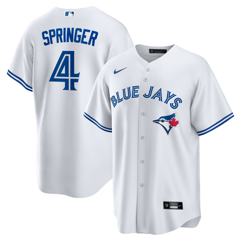 George Springer Toronto Blue Jays Nike Home Replica Jersey - White Official MLB Team Apparel Baseball Fan Gear