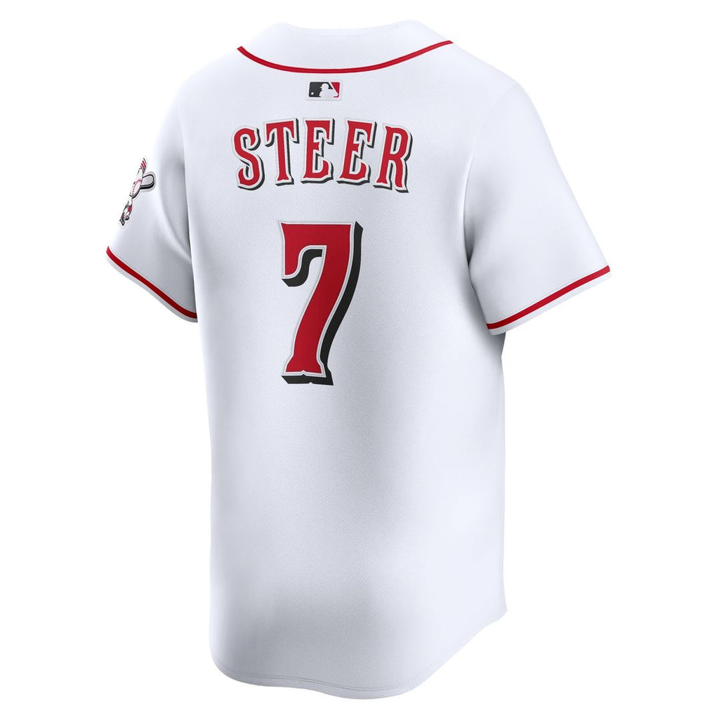 Spencer Steer Cincinnati Reds Nike Home Limited Player Jersey - White Official MLB Team Apparel Baseball Fan Gear