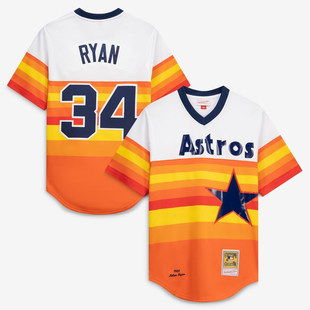 Nolan Ryan Houston Astros Mitchell & Ness Throwback Authentic Jersey - White Official MLB Team Apparel Baseball Fan Gear