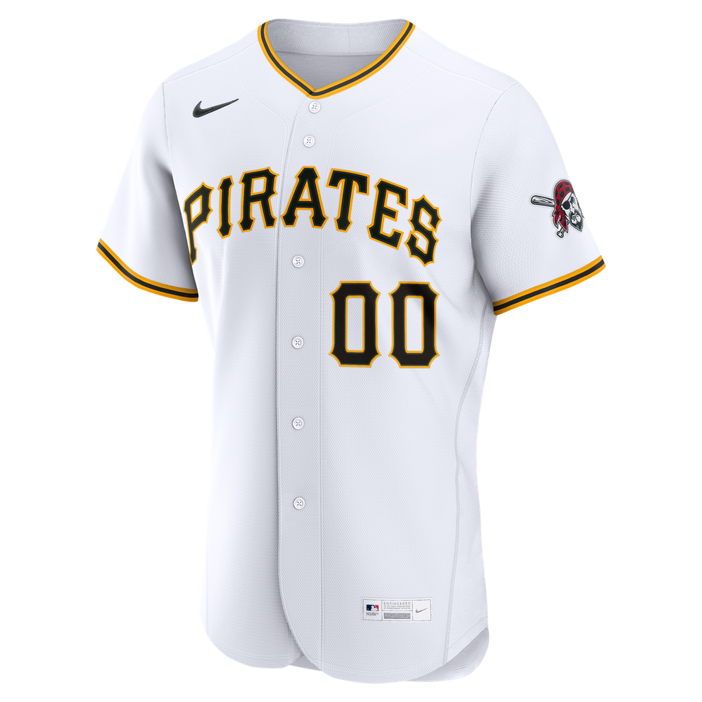 Pittsburgh Pirates Nike Home Authentic Custom Jersey - White Official MLB Team Apparel Baseball Fan Gear