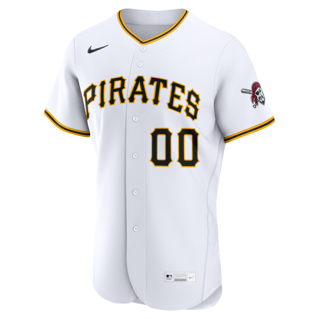 Pittsburgh Pirates Nike Home Authentic Custom Jersey - White Official MLB Team Apparel Baseball Fan Gear
