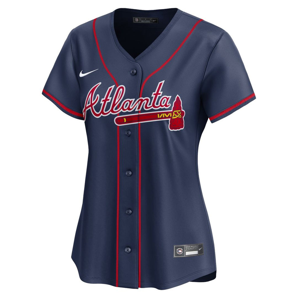 Ronald Acuña Jr. Atlanta Braves Nike Women's Alternate Limited Player Jersey – Navy Official MLB Team Apparel Baseball Fan Gear